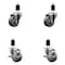 Service Caster 3'' Gray Poly Wheel Swivel 1-1/2'' Expanding Stem Caster Set 2 Brakes, 4PK SCC-EX20S314-PPUB-2-TLB-2-112 - alternate 1